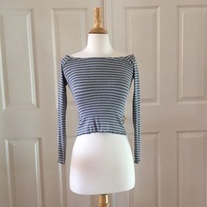 Long sleeve off the shoulder